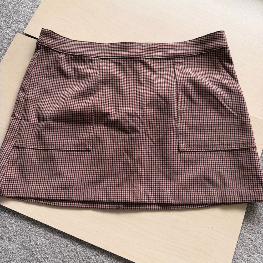 a new day Checkered Mini Skirt in Brown/red
